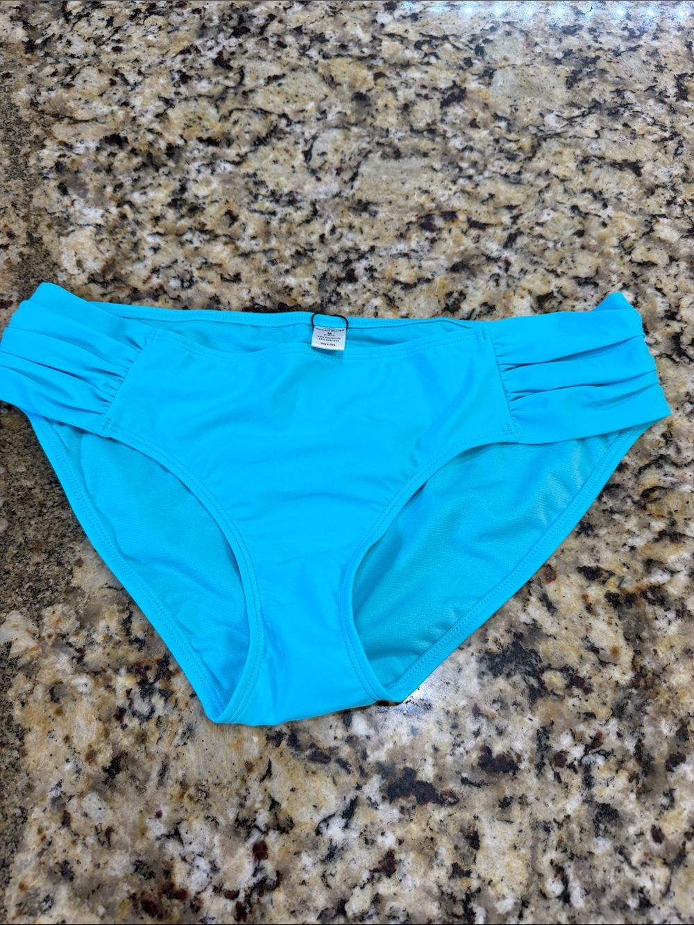 Turquoise Side-Ruched Women’s Bikini Bottom